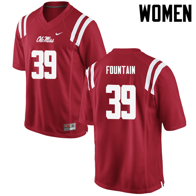 Kweisi Fountain Ole Miss Rebels NCAA Women's Red #39 Stitched Limited College Football Jersey AWD2658PQ
